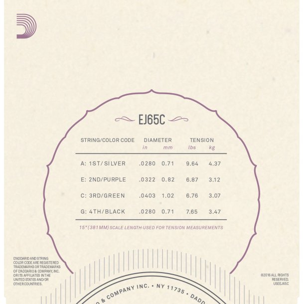D'Addario EJ65C Ukulele Koncert